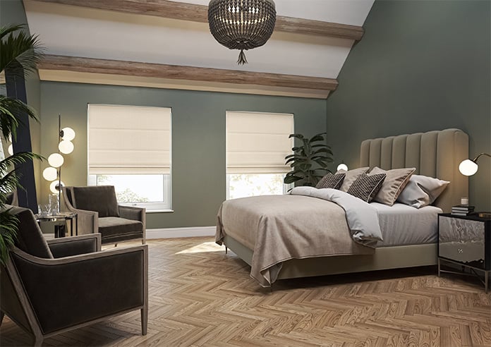 Rolling Hills Velvet, Natural - Motorised Roman Blind - Image 6